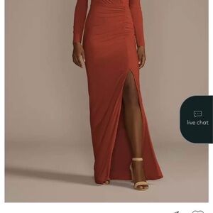 Chic Long Sleeve Rust Dress